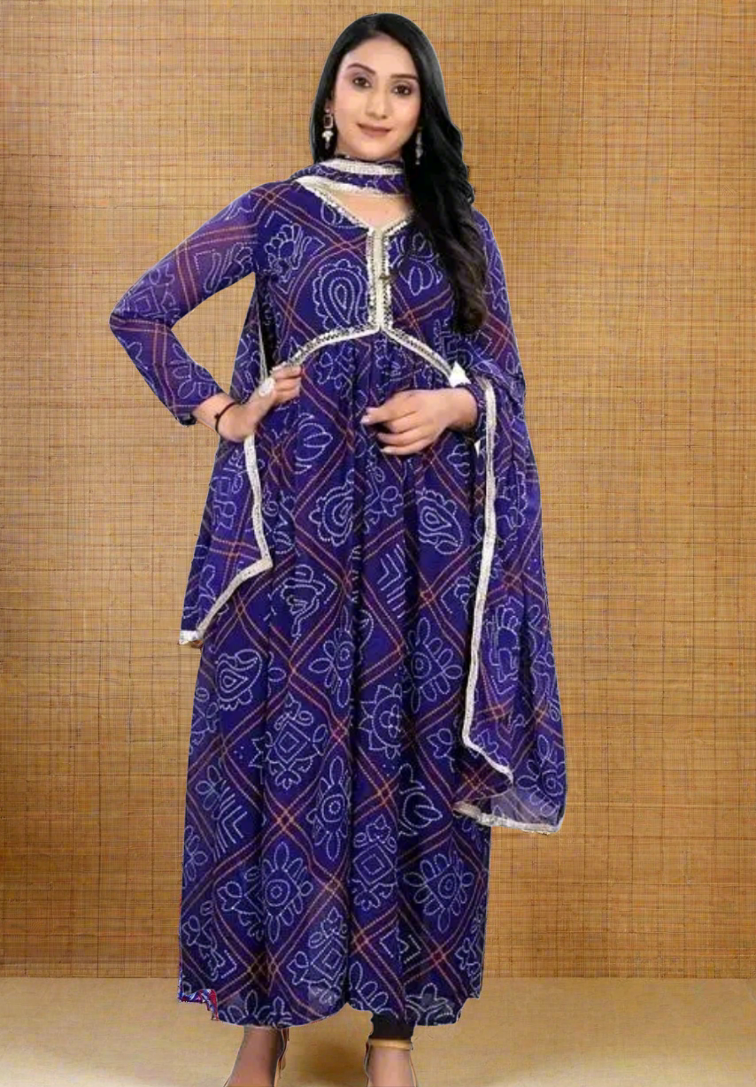 Ishqiya Bandhani Choli Cut Kurti Set