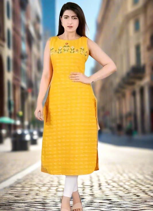 Sleevless Kurti with embroidery