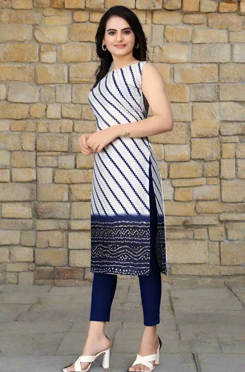 Sleevless Bandhni Kurti