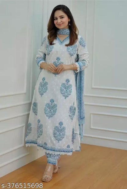 FLORAL PRINTED KURTA WITH DUPATTA SET