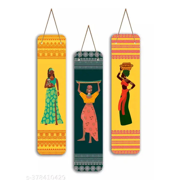 Tribal Woman Wall Hanging (Set of 3)