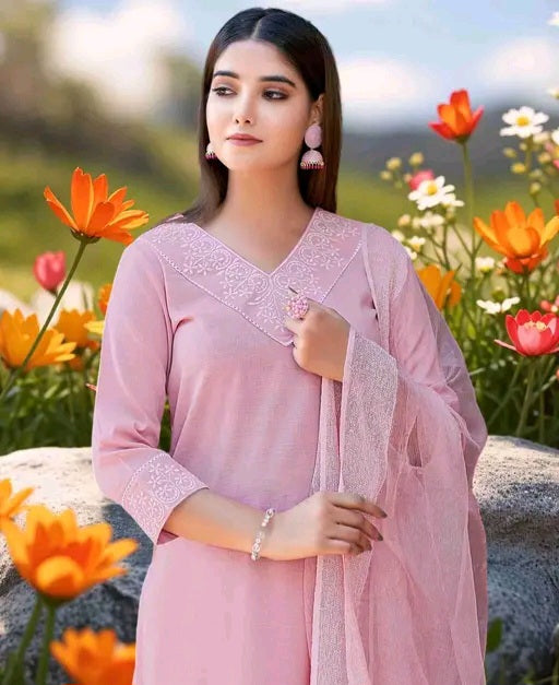 Kashish Pink Kurti Set with Dupatta