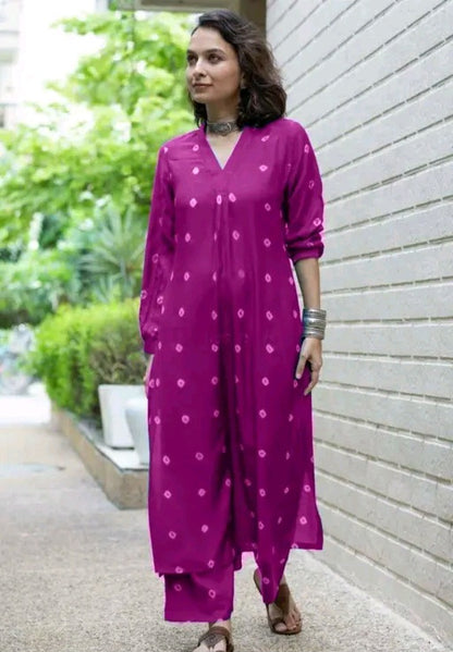 Trendy Bandhani Long Kurti with pants