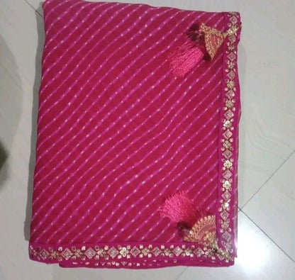 Maharani Sibori Saree with Zardozi Border