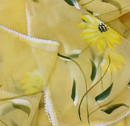 Floral Organza Dupatta