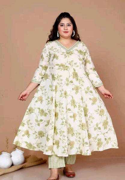 Roohaniyat Floral Print Kurti With Pants