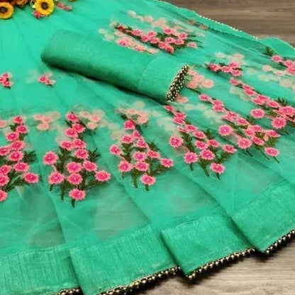 Elegant Net Floral Saree