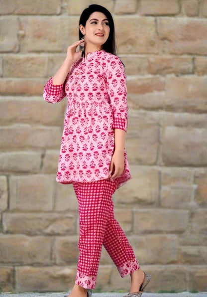 Bagru Pink Co ord set