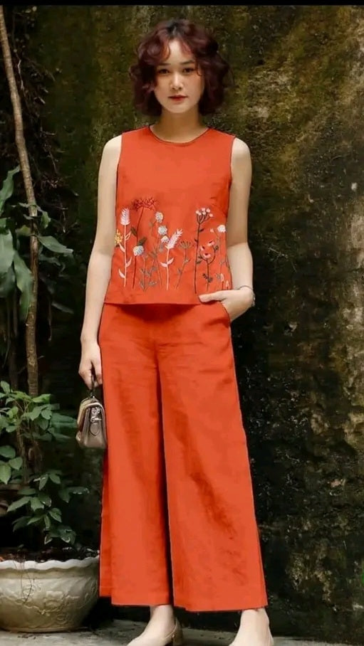 Casual  Embroidery CO ORD SET