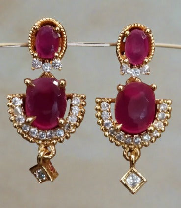 Emerald and Ruby  Earings