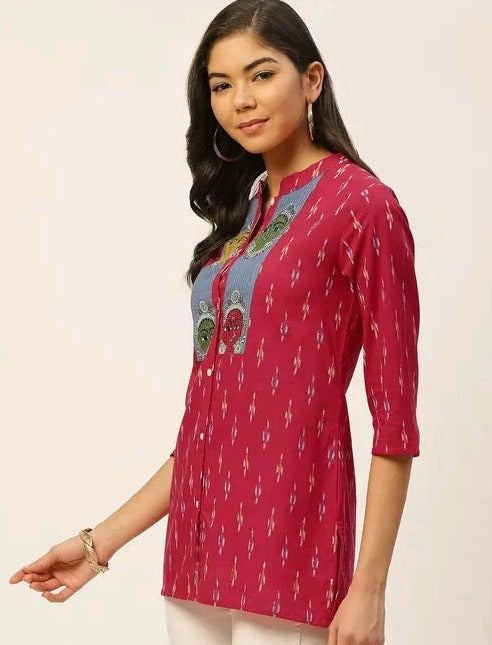 Trendy Shirt with Kalamkari Patch Work