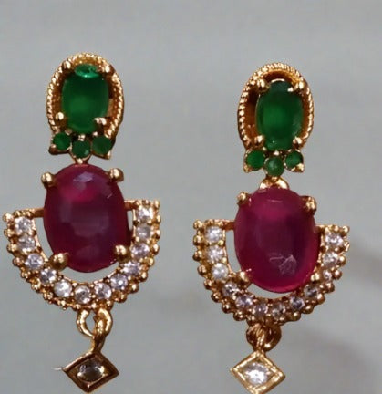 Emerald and Ruby  Earings