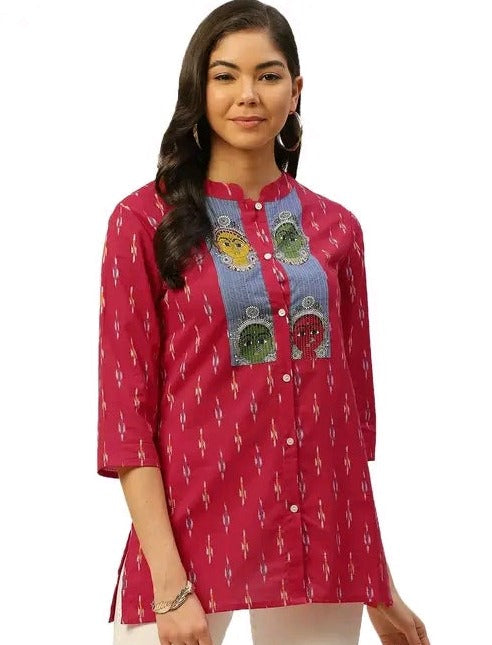 Trendy Shirt with Kalamkari Patch Work