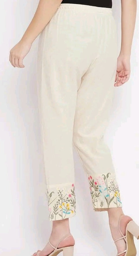 Cotton Pants with Embroidery