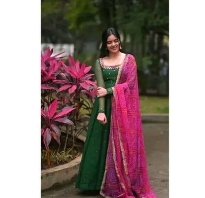 Bandhni Dupatta Anarkali Suit