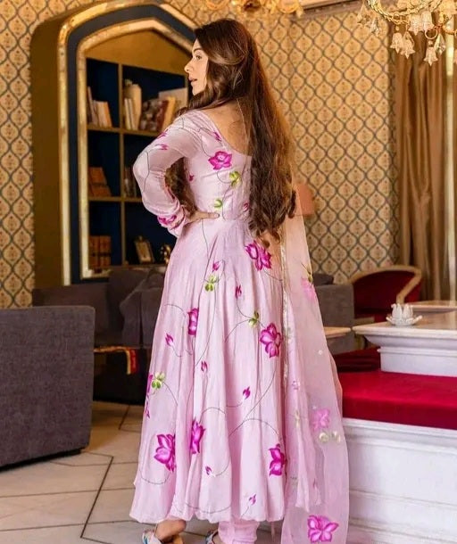 Ishqiya Handpainted Floral Anarkali Set