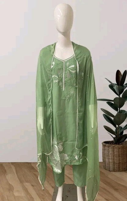 Cutwork Kurti Set with Dupatta