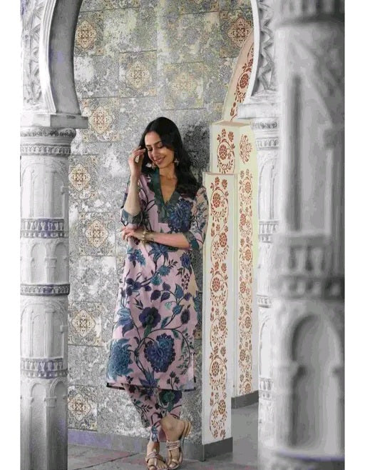 Trendy Floral Kurti Set (With Plus Sizes)