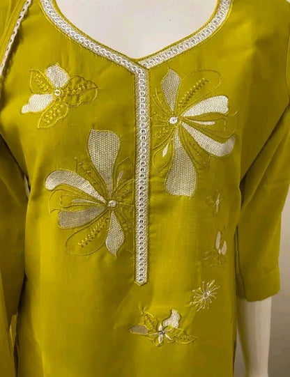 Cutwork Kurti Set with Dupatta