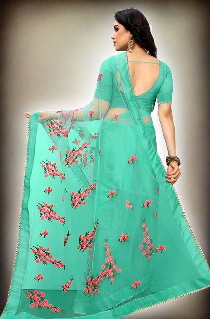 Elegant Net Floral Saree