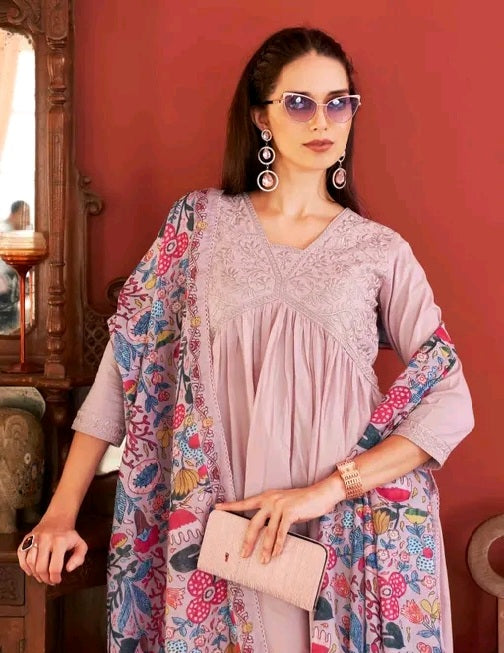 Classic clo Kurti Set with Printed  Dupatta