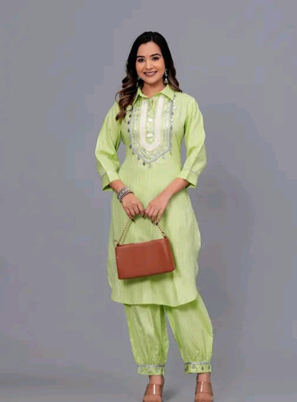 Pathani Kurti Set with Silver work