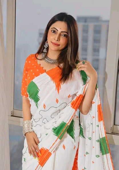 Ikat India TriColor Saree