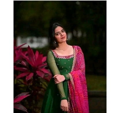 Bandhni Dupatta Anarkali Suit