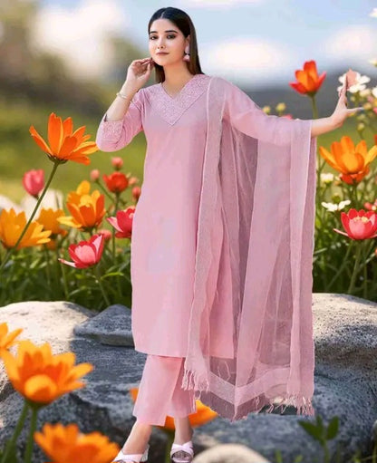 Kashish Pink Kurti Set with Dupatta