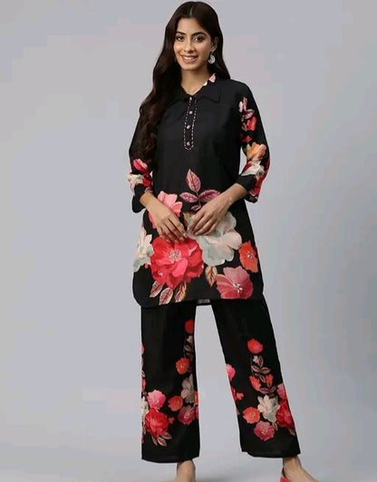 Floral Black Co Ord Set