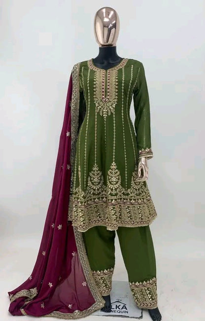 Ibadat Gota Work Suit Set