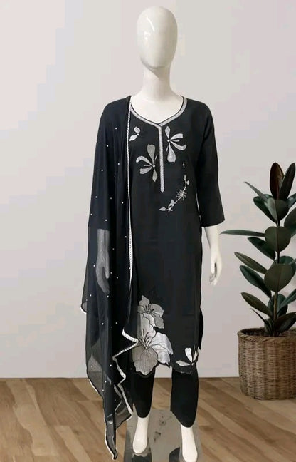 Cutwork Kurti Set with Dupatta