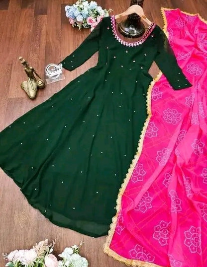 Bandhni Dupatta Anarkali Suit