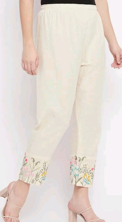 Cotton Pants with Embroidery