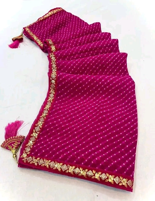 Maharani Sibori Saree with Zardozi Border