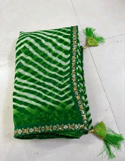 Maharani Sibori Saree with Zardozi Border