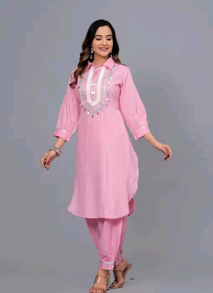 Pathani Kurti Set with Silver work