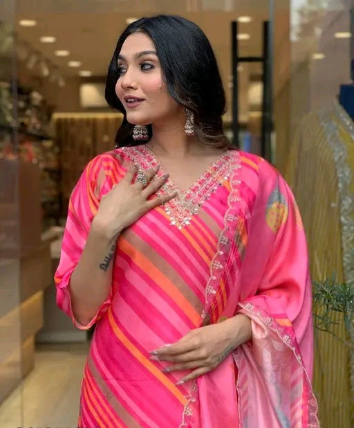 Roohaniyat Leheriya Kurti with Dupatta