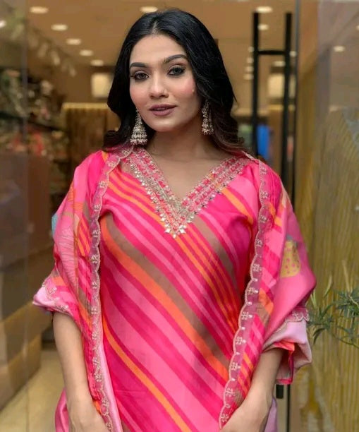 Roohaniyat Leheriya Kurti with Dupatta