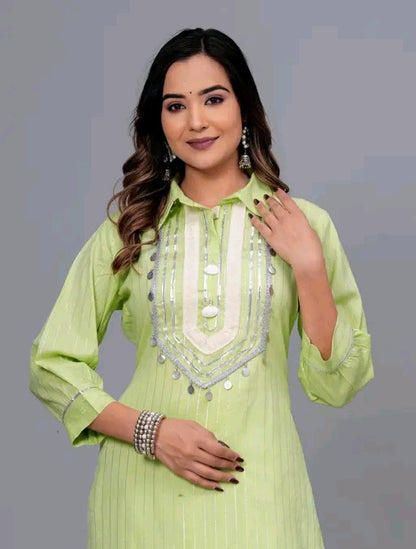 Pathani Kurti Set with Silver work