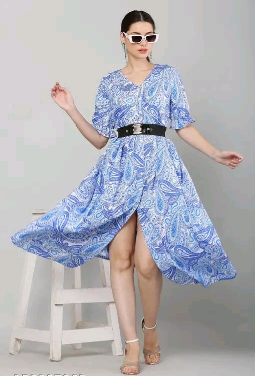 Blue Paisley Dress