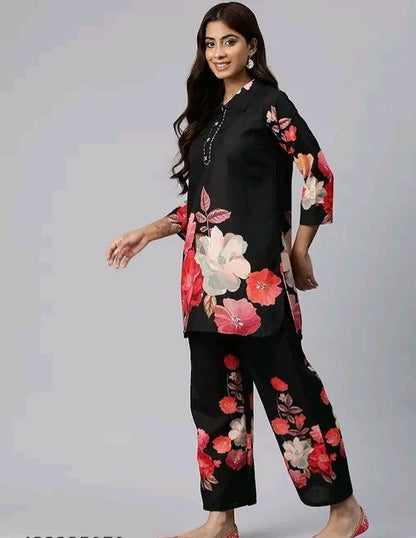 Floral Black Co Ord Set