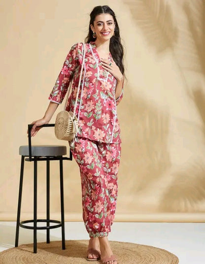 Floral Kurti with Afghani Pants