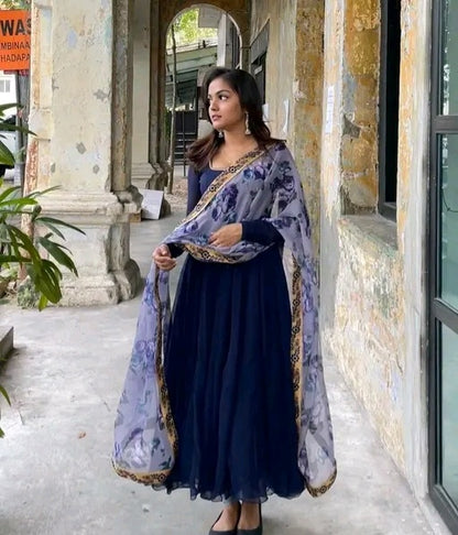 Isshqiya Anarkali with Floral dupatta