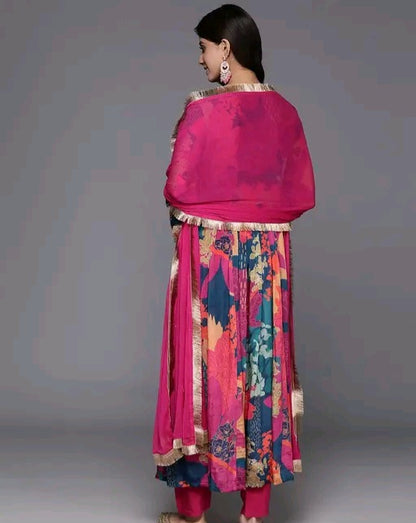 Floral Aline Kurta With Dupatta