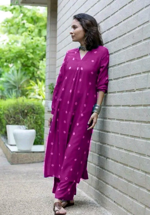 Trendy Bandhani Long Kurti with pants