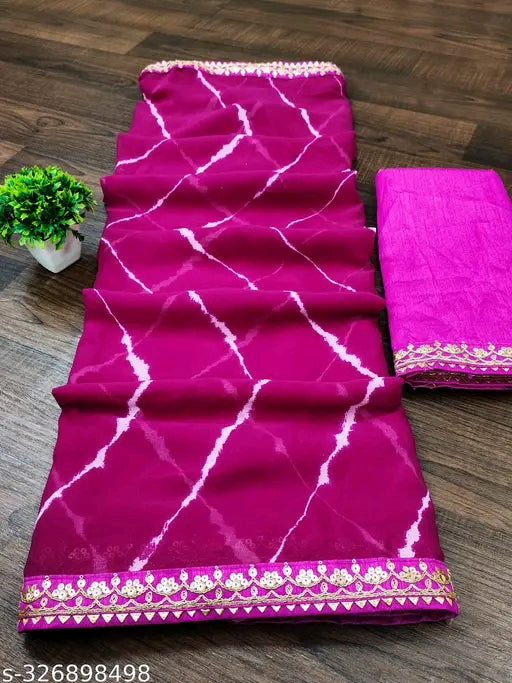 Ishqiya Leheriya Saree with Zari border