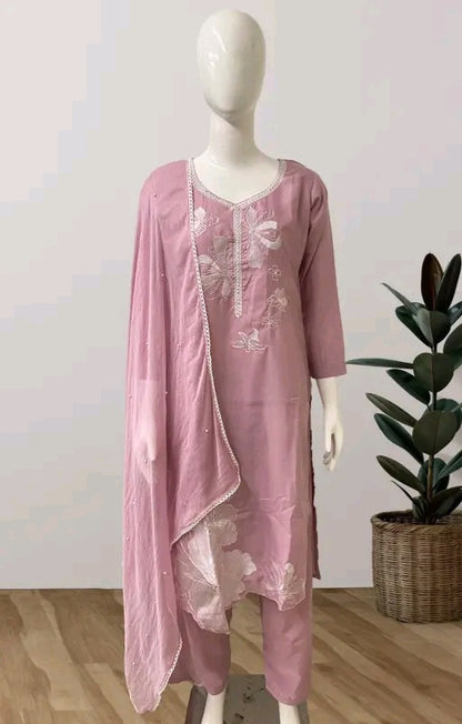 Cutwork Kurti Set with Dupatta