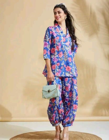 Floral Kurti with Afghani Pants