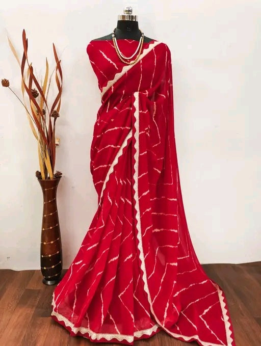 Mewar Sibori Kinari Border Saree